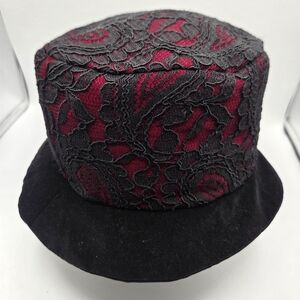 Maggie Mae Red and Black Lace Bucket Hat